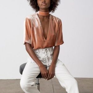 A.L.C. Blaise Top - pink velvet